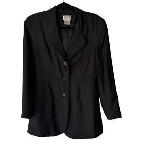 Vintage‎ Mixit Black Silk Blazer Jacket Size 6 100% Pure Silk Classic Workwear